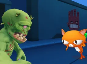 Play Angry Cat Run Zombies Alley now!